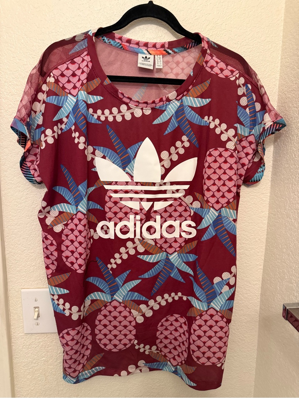 adidas Trefoil Tag Tee - Pink, Blue & Orange Trim